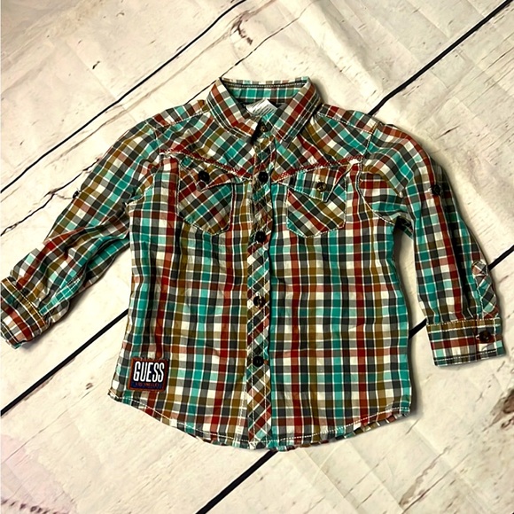 GUESS 24 mo plaid dress shirt - Picture 2 of 8